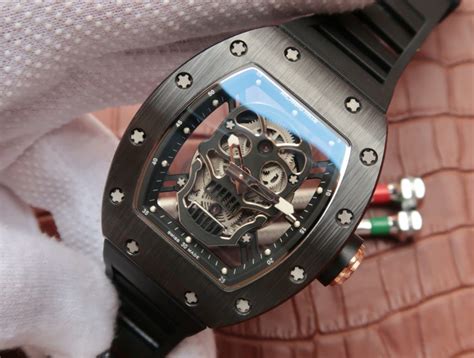 fake richard mille skull watch|richard mille black skeleton price.